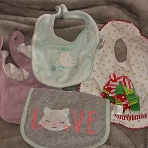 5 For $20 Cute Animal and Holiday Bib Set for Kids